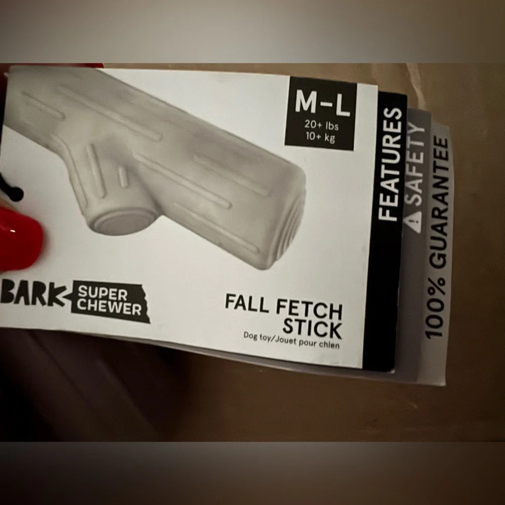 Bark Box Super Chewer L- dog Fall Fetch Stick tough nylon dog toy NEW